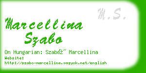 marcellina szabo business card